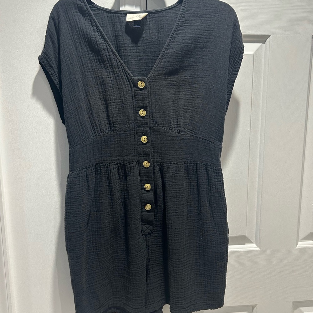 Universal Thread Black Button-Front Jumpsuit